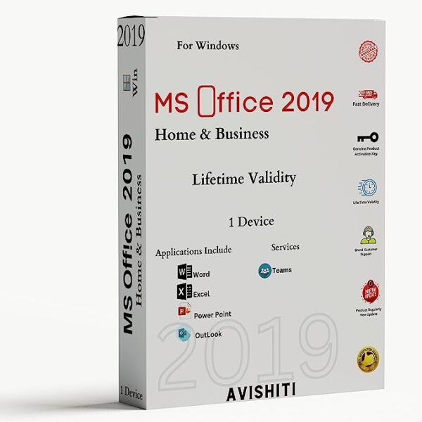 MS Off!ce 2019 Home & Business || Lifetime Validity || Genius Activation || For Windows || Single User Licence